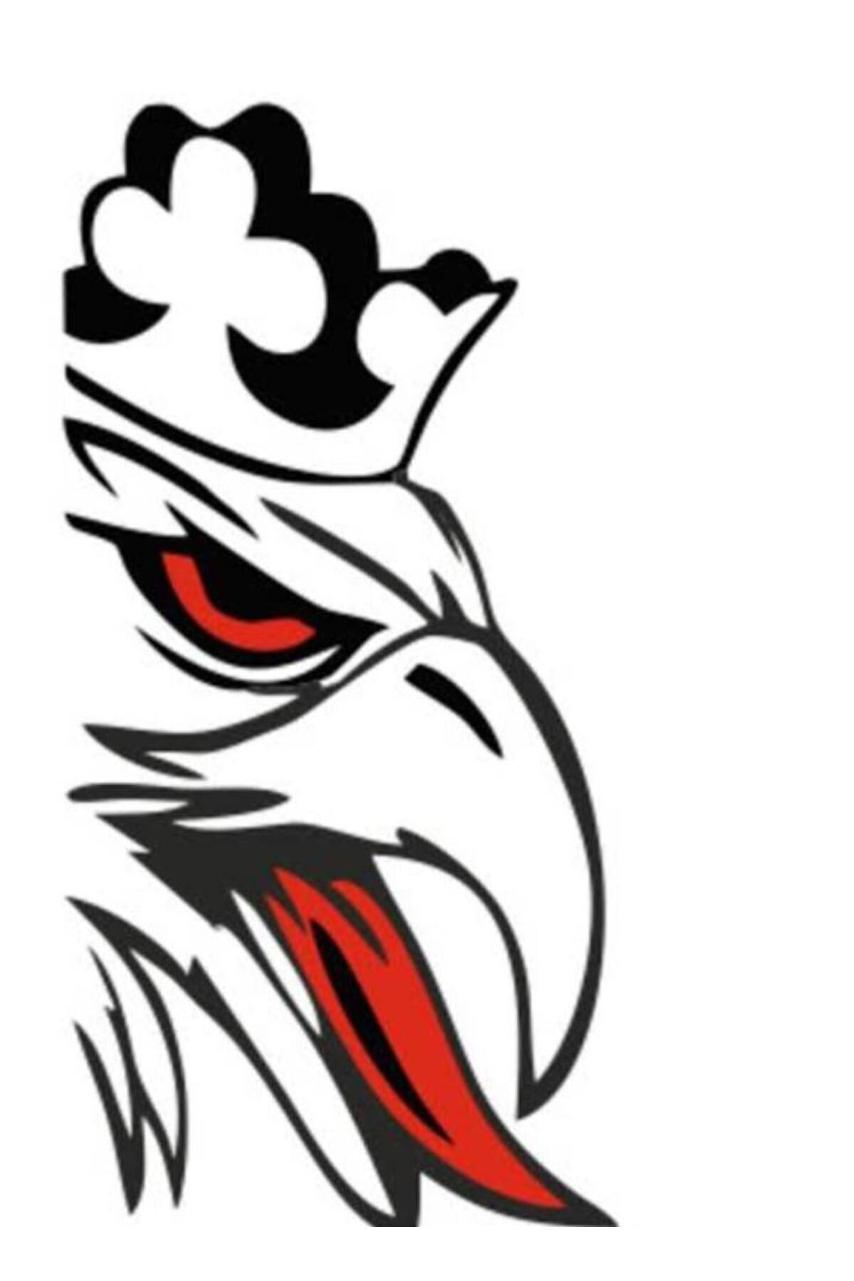 Kral Kartal Sticker Araba Kamyon Traktör Sticker Oto Sticker ( 40x40 Cm) 1 Adet Beyaz
