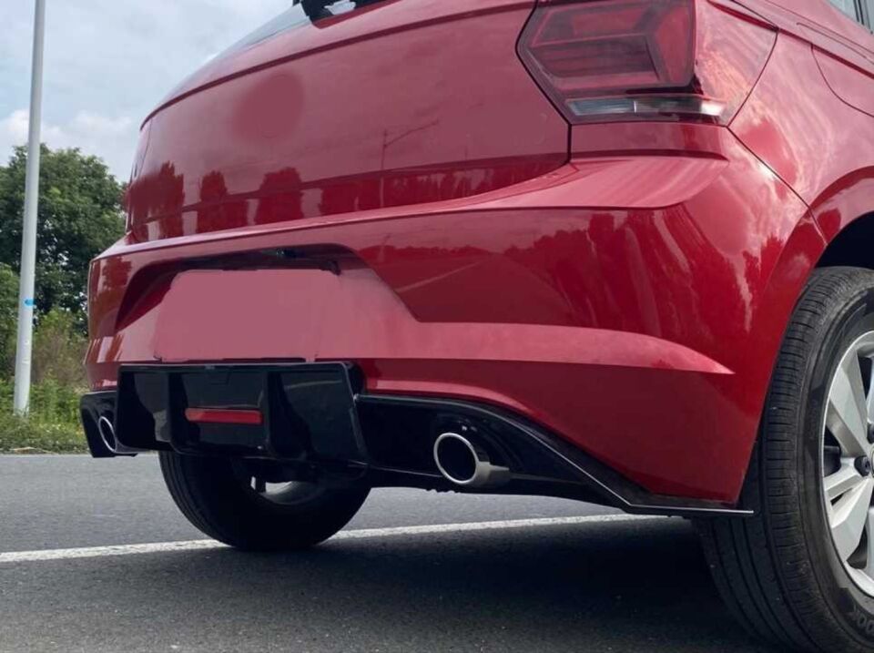 POLO 2018+ IÇIN UYUMLU  MK6 ÇIFT EGZOZ DIFUZOR (PIANO BLACK)