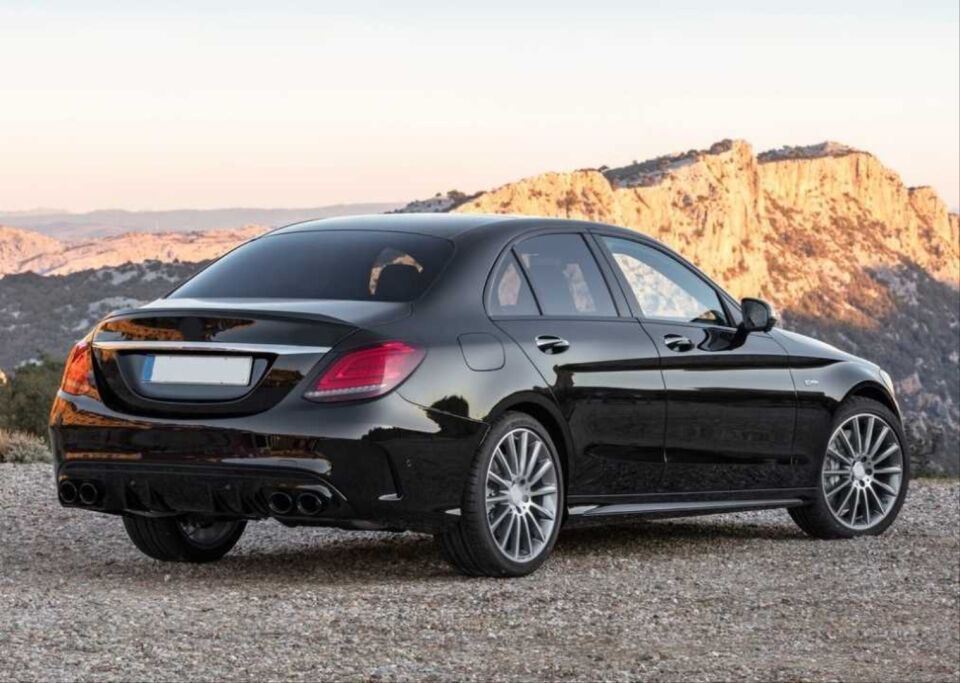W205 C SERISI IÇIN C43 DIFUZOR & EGZOZ SETI (AMG SEDAN)  (SIYAH EGZOZ ILE)