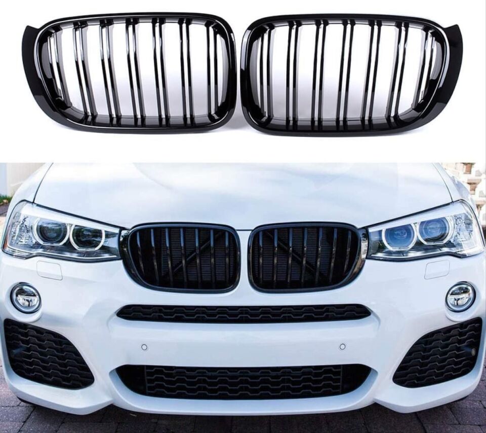 X3 SERISI F25 2014-2018 IÇIN UYUMLU M PANJUR (ÇIFT ÇIZGI BÖBREK) PIANO BLACK