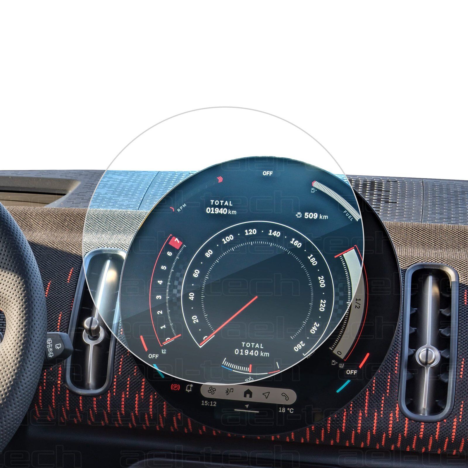 Mini Cooper/Countryman 2024-2025 Uyumlu Navigasyon Ve Bilgi Ekranı 9H Nano Ekran Koruyucu