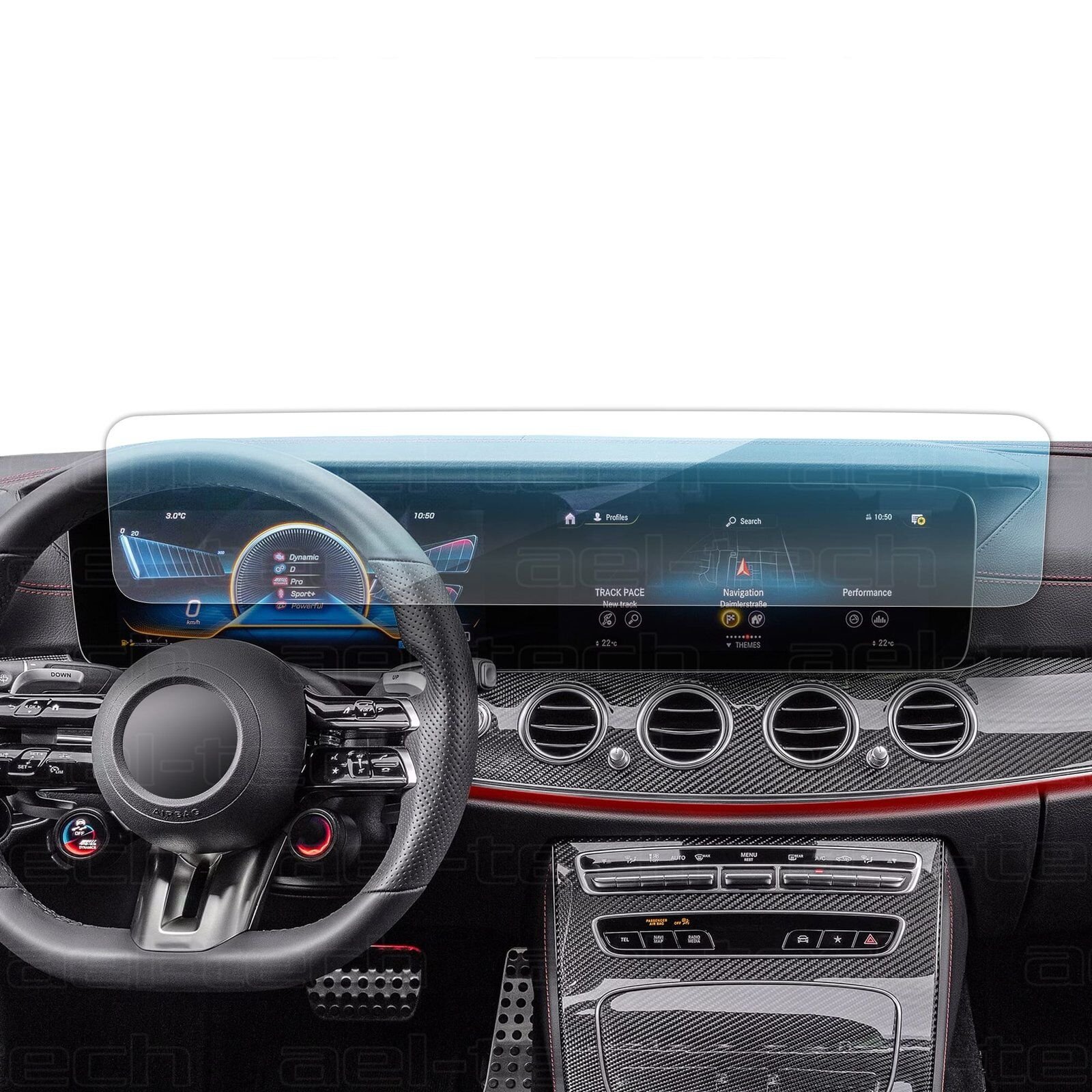 Mercedes E-Serisi W213 Uyumlu 12.3 İnç Dijital Gösterge ve Navigasyon 9H Nano Ekran Koruyucu