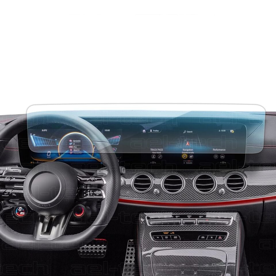 Mercedes E-Serisi W213 Uyumlu 12.3 İnç Dijital Gösterge ve Navigasyon 9H Nano Ekran Koruyucu