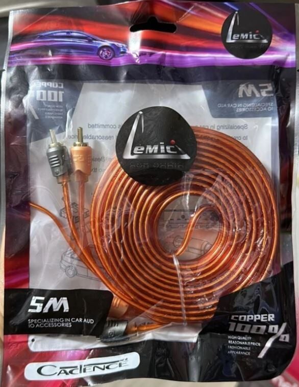 Cadence 5 Metre Tam Bakır Profosyonel Amfi RCA Kablosu