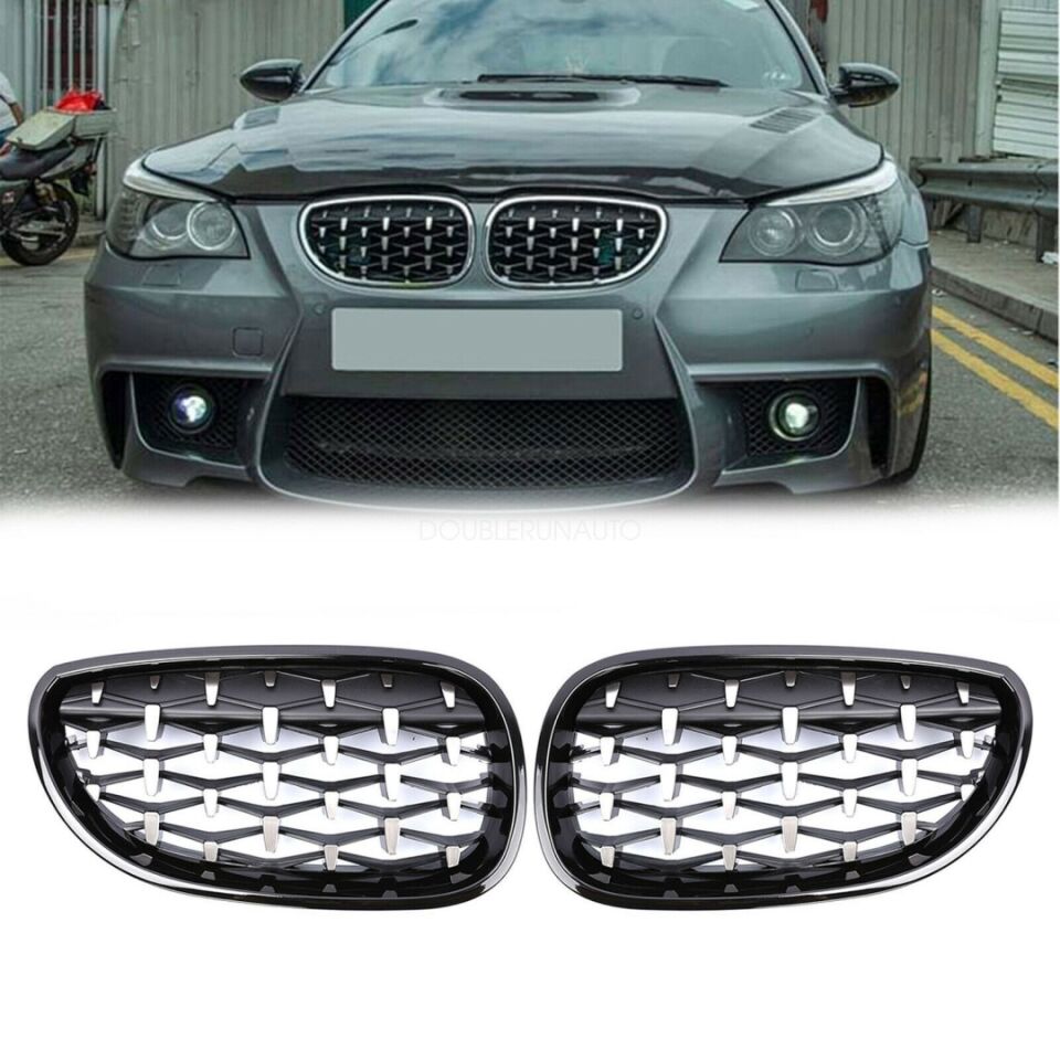 5 SERISI E60 2004-2009 IÇIN UYUMLU DIAMOND PANJUR (BÖBREK) KROM ÇERÇEVE