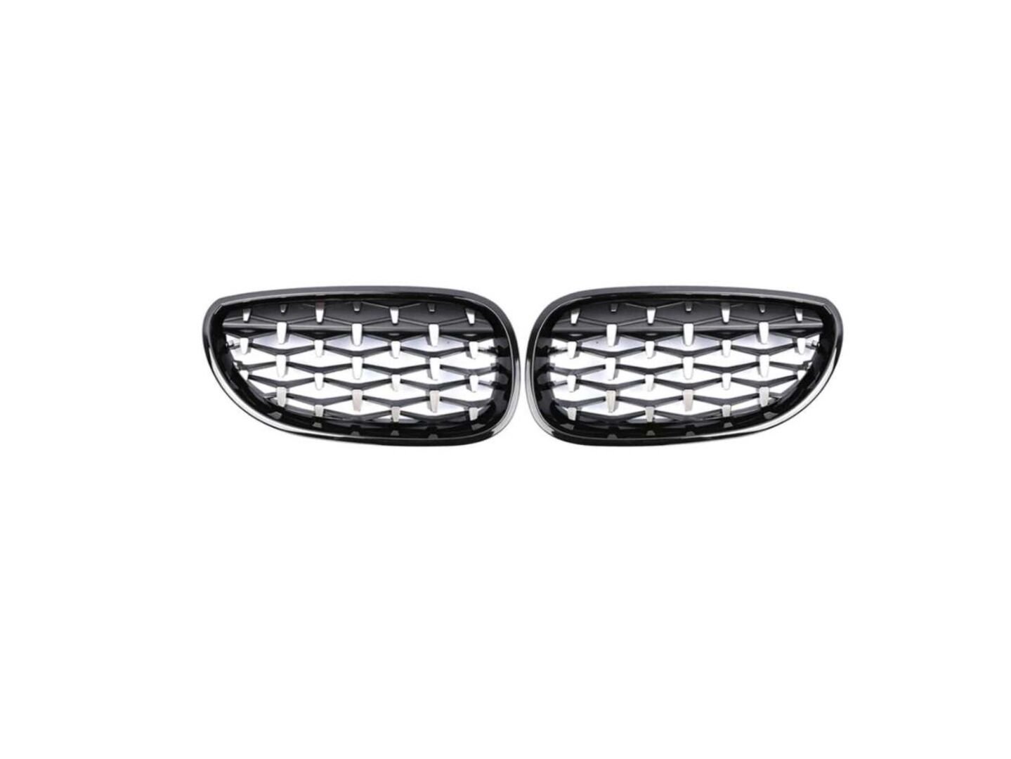 5 SERISI E60 2004-2009 IÇIN UYUMLU DIAMOND PANJUR (BÖBREK) PIANO BLACK  ÇERÇEVE