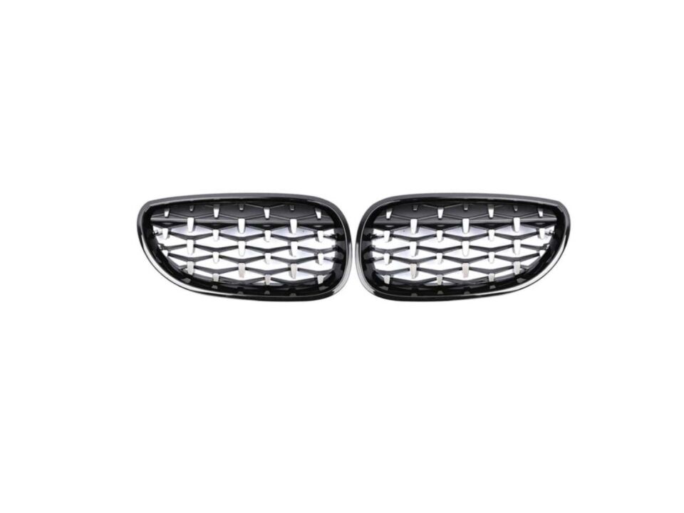 5 SERISI E60 2004-2009 IÇIN UYUMLU DIAMOND PANJUR (BÖBREK) PIANO BLACK  ÇERÇEVE