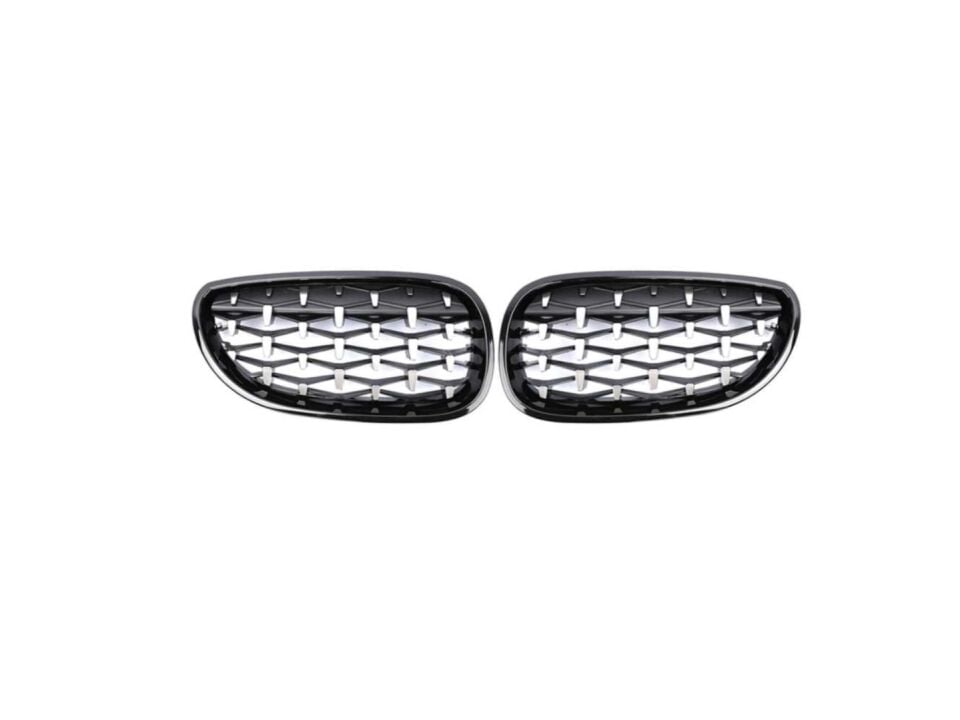 5 SERISI E60 2004-2009 IÇIN UYUMLU DIAMOND PANJUR (BÖBREK) PIANO BLACK  ÇERÇEVE