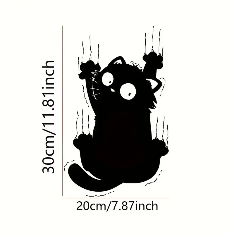 Eğlenceli Kedi Kendinden Yapışkanlı Vinil Sticker - Banyo, Kapı, Buzdolabı & Pencere Dekoru için Çok Yönlü