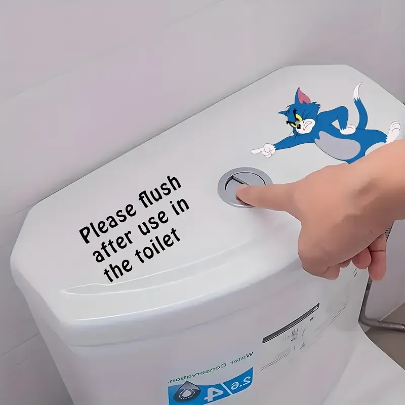 Kedi Eğlenceli Hatırlatma Tuvalet Vinil Sticker