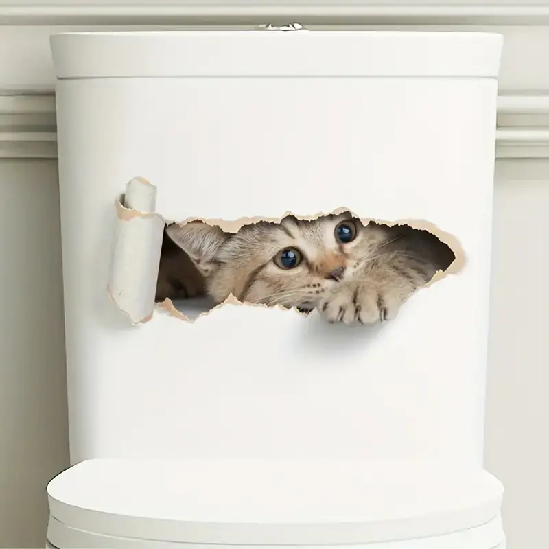 3D Karikatür Kedi Vinil Sticker