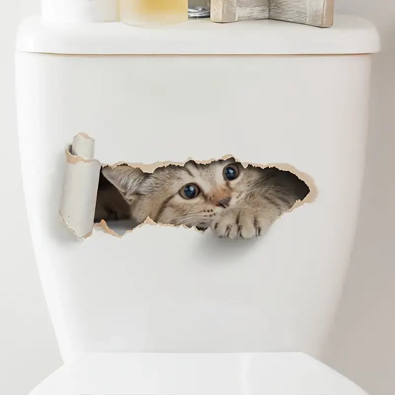 3D Karikatür Kedi Vinil Sticker