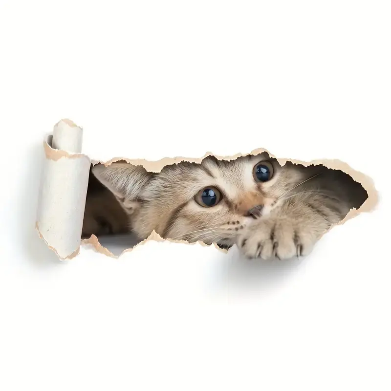 3D Karikatür Kedi Vinil Sticker