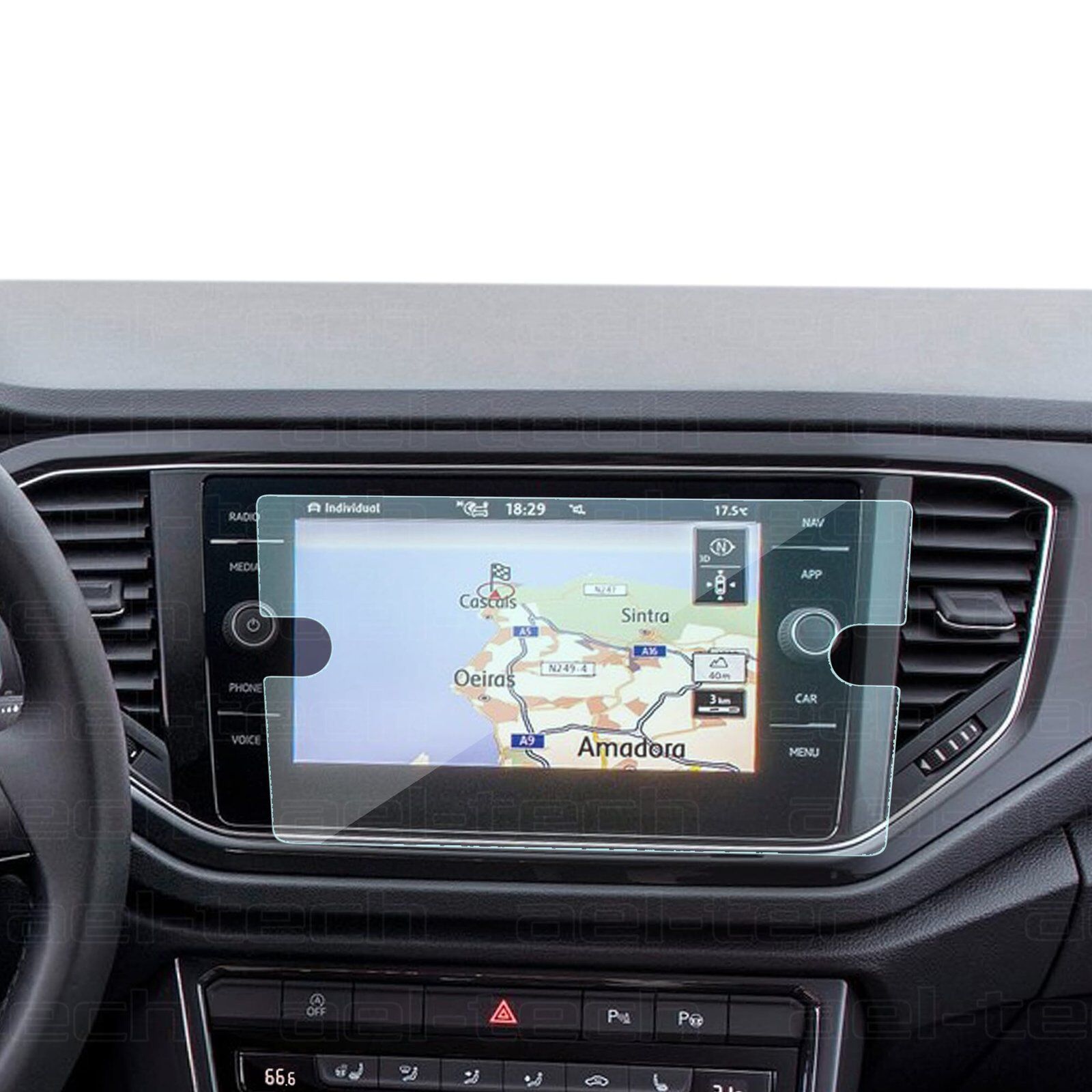 Volkswagen Tiguan/T-Roc 2017-2022 Uyumlu 8 İnç Navigasyon 9H Nano Ekran Koruyucu