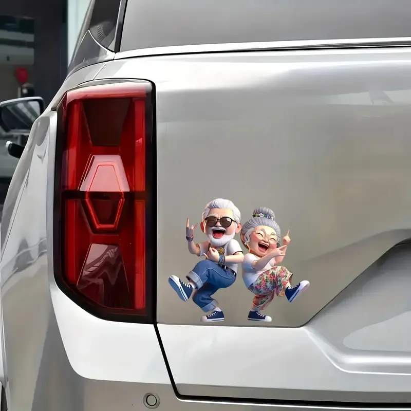 Eğlenceli Dans Eden Çift Vinil Sticker Su Geçirmez