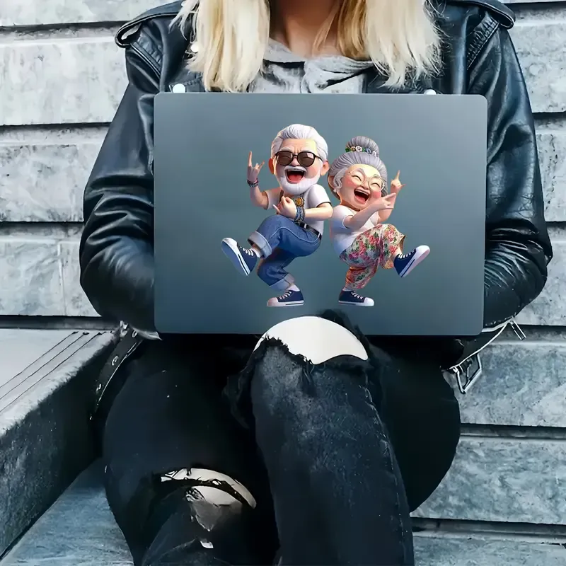 Eğlenceli Dans Eden Çift Vinil Sticker Su Geçirmez