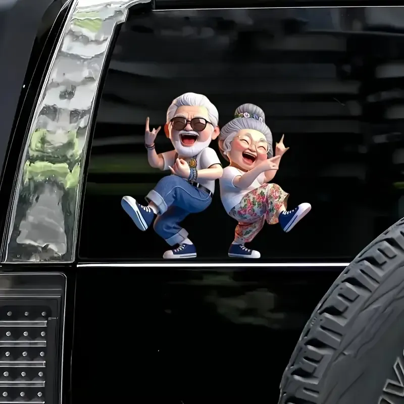 Eğlenceli Dans Eden Çift Vinil Sticker Su Geçirmez