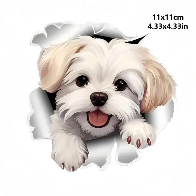 3D Sevimli Köpek Su Geçirmez Vinil Stickerı