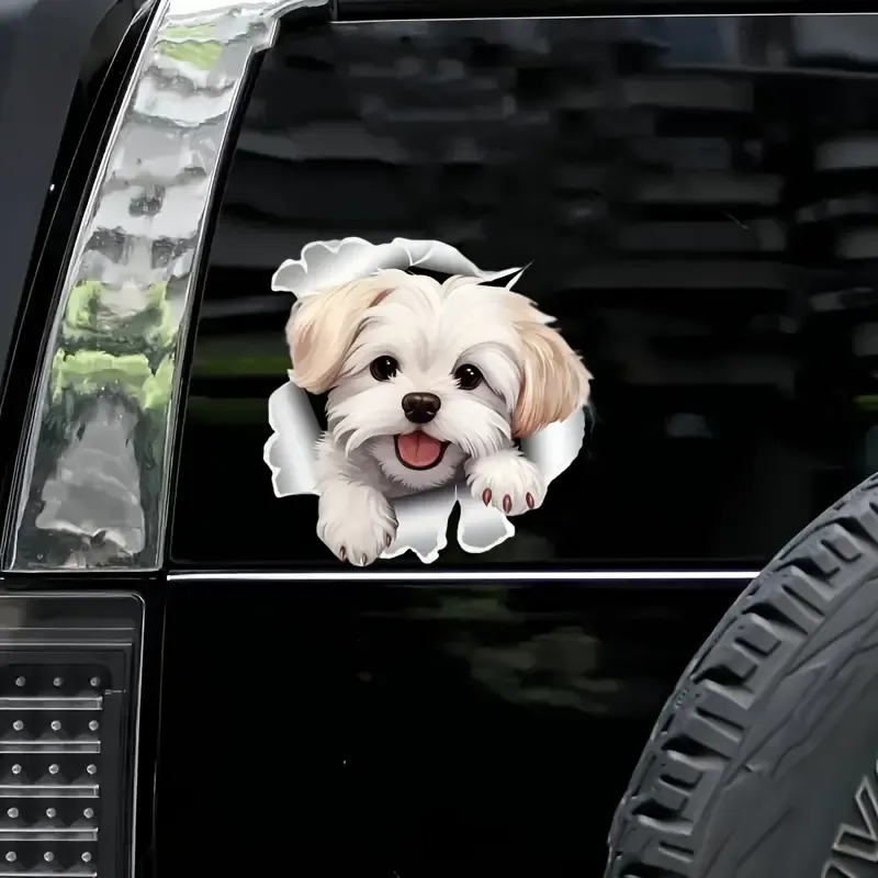 3D Sevimli Köpek Su Geçirmez Vinil Stickerı