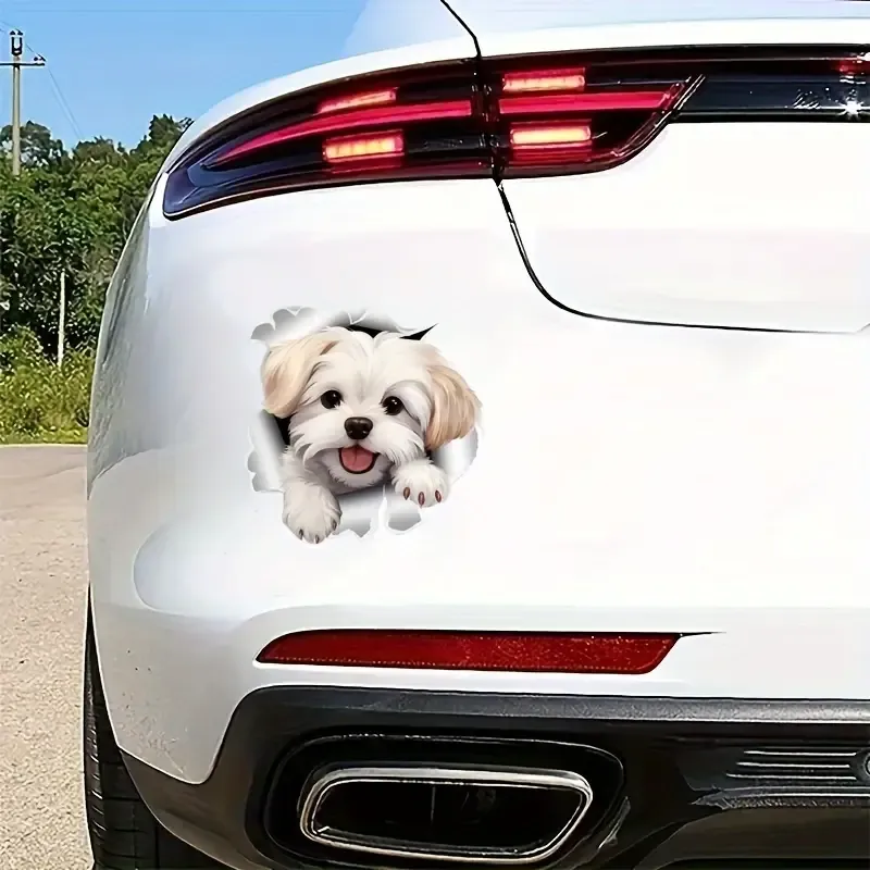 3D Sevimli Köpek Su Geçirmez Vinil Stickerı
