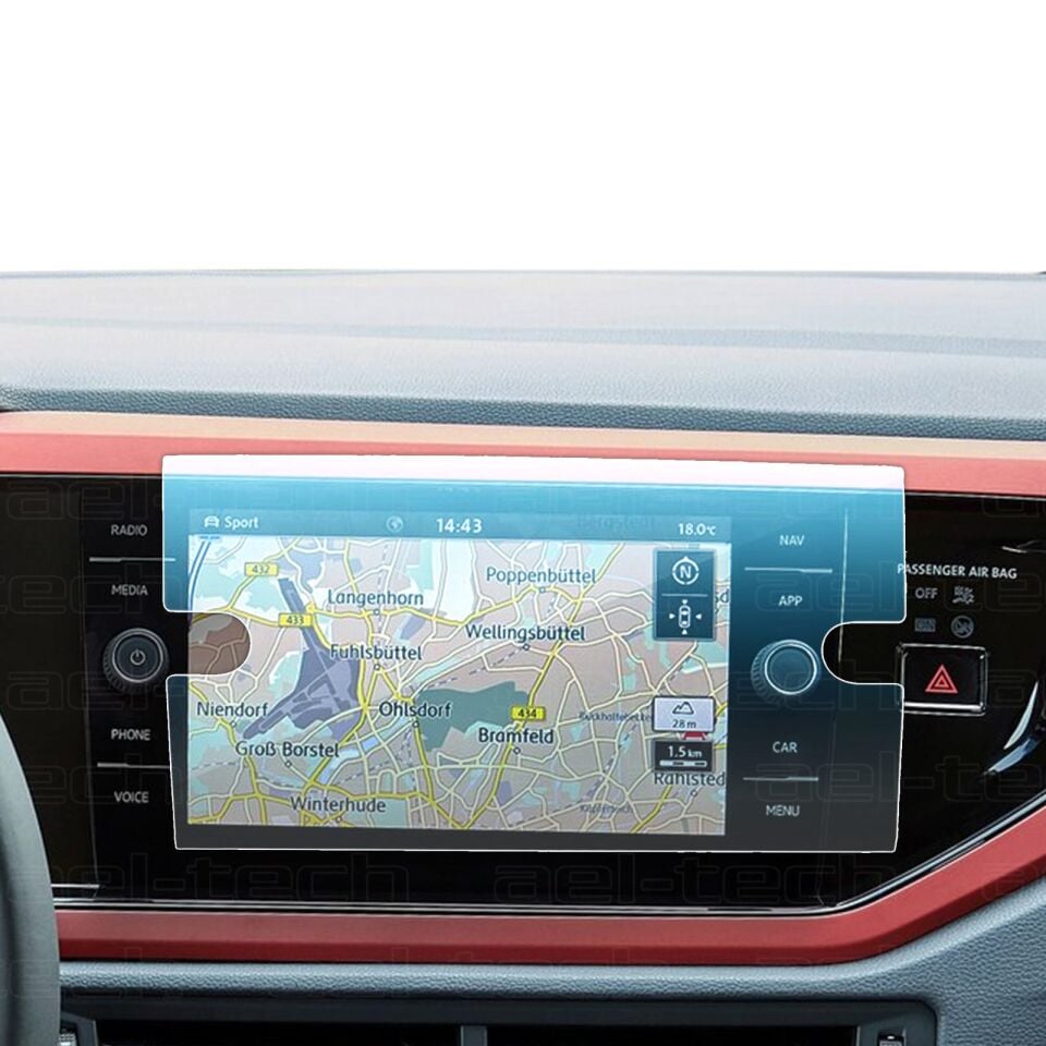 Volkswagen Polo 2017-2022 Uyumlu 8 İnç Navigasyon 9H Nano Ekran Koruyucu
