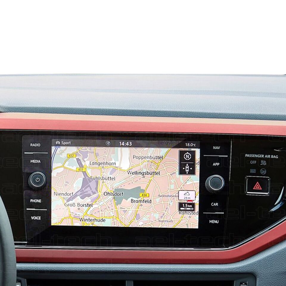 Volkswagen Polo 2017-2022 Uyumlu 8 İnç Navigasyon 9H Nano Ekran Koruyucu