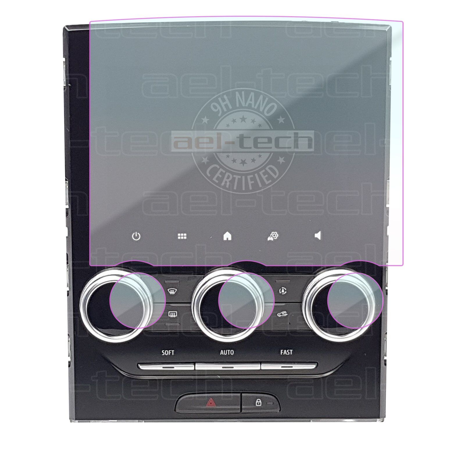 Renault Megane Uyumlu 7 İnç Navigasyon ve Klima Üstü 9H Nano Ekran Koruyucu  2021/2025