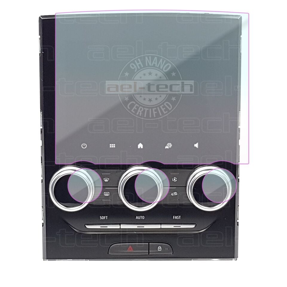 Renault Megane Uyumlu 7 İnç Navigasyon ve Klima Üstü 9H Nano Ekran Koruyucu  2021/2025