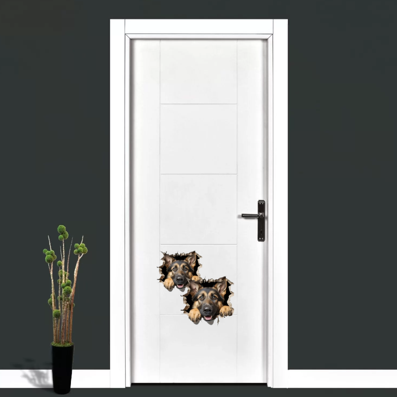 Sevimli Alman Çoban Köpeği Vinil Sticker-2