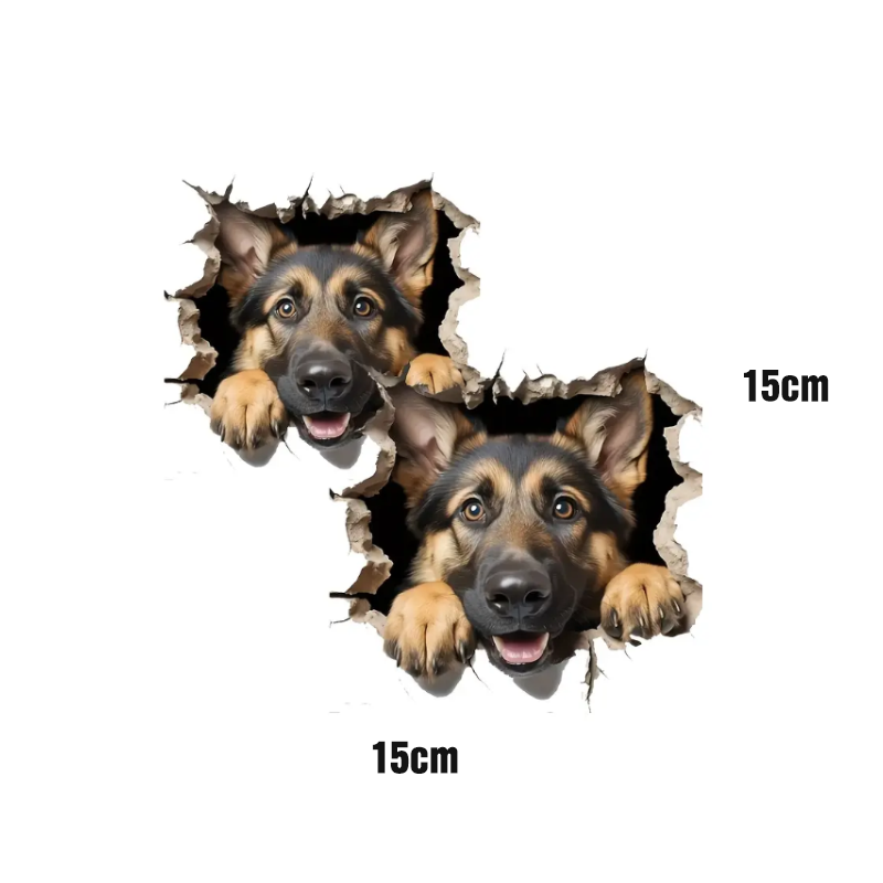 Sevimli Alman Çoban Köpeği Vinil Sticker-2