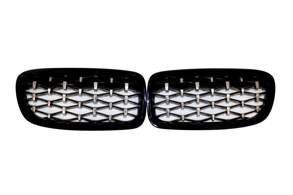 Bmw F30 3 Serisi Uyumlu  Diamond Ön Panjur Izgara Böbrek Piano Black ve  Krom 2011+
