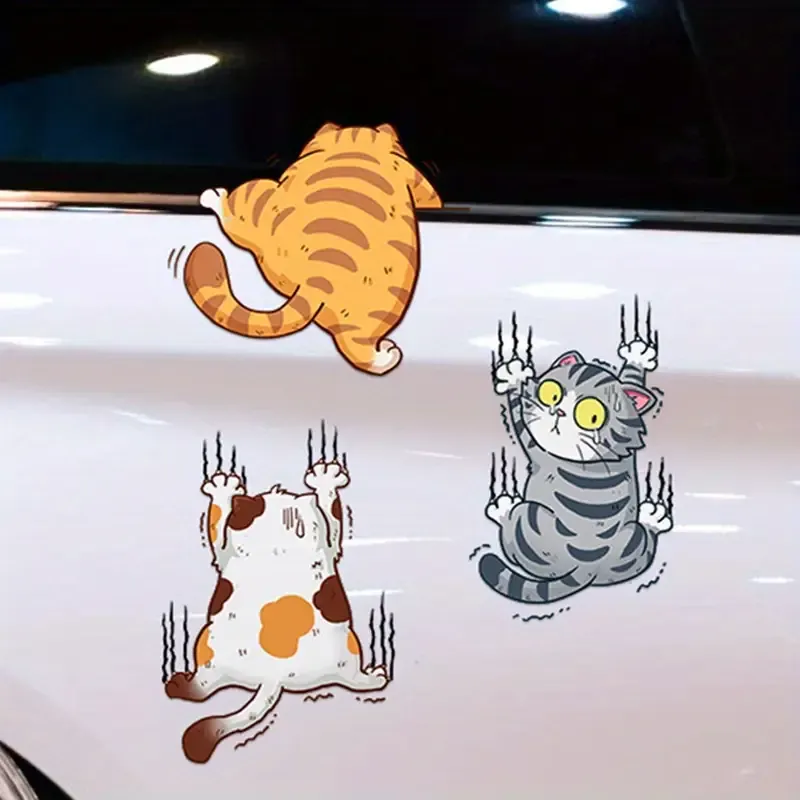 Sevimli Kedi Araba Stickerı - Kedi Severler İçin Mükemmel