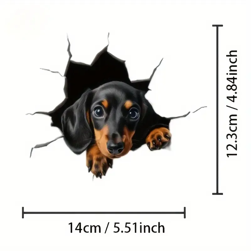 3D Sevimli Dachshund Araç Sticker,