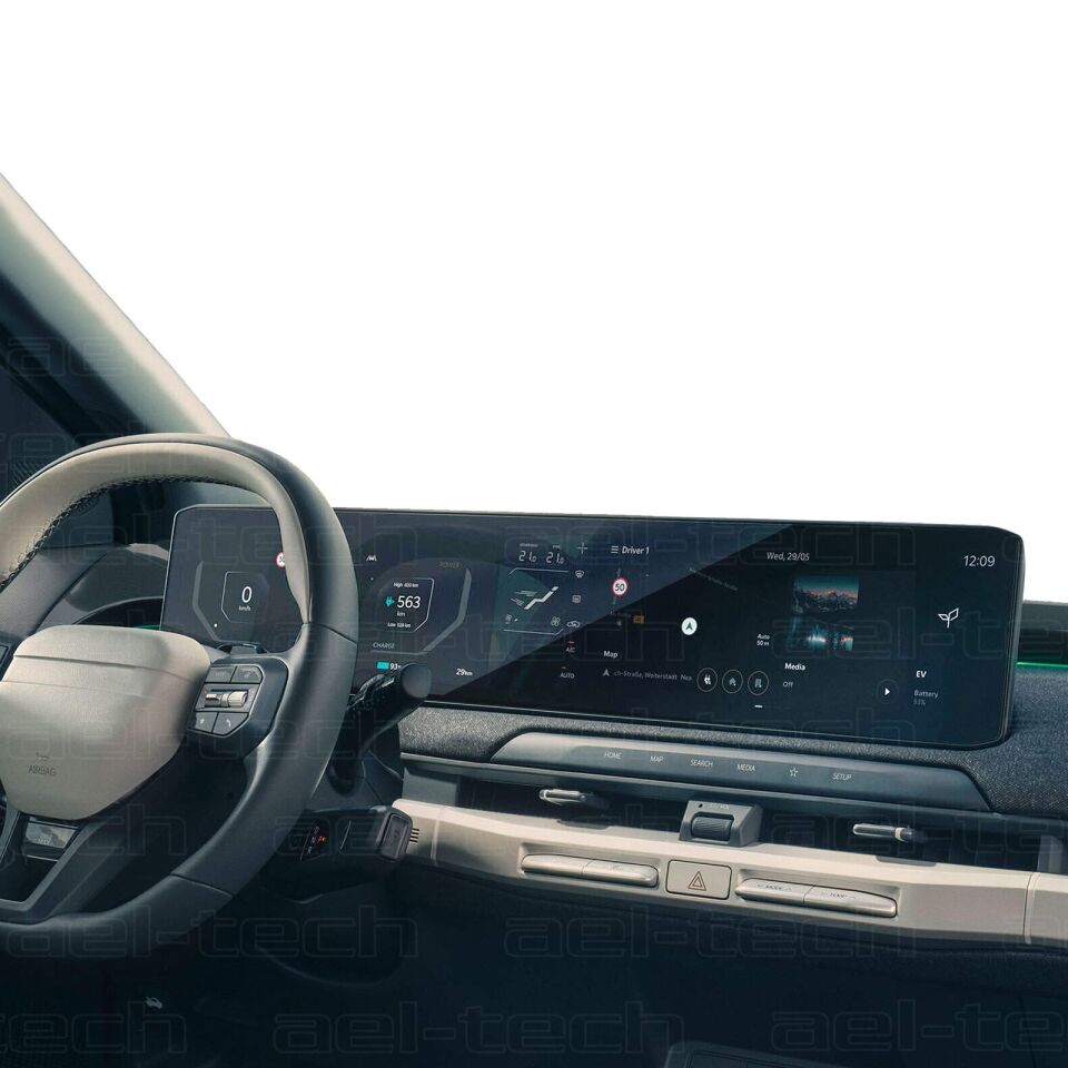Kia EV3 2024-2025 Uyumlu Dijital Gösterge ve Navigasyon 12.3 İnç 9H Nano Ekran Koruyucu