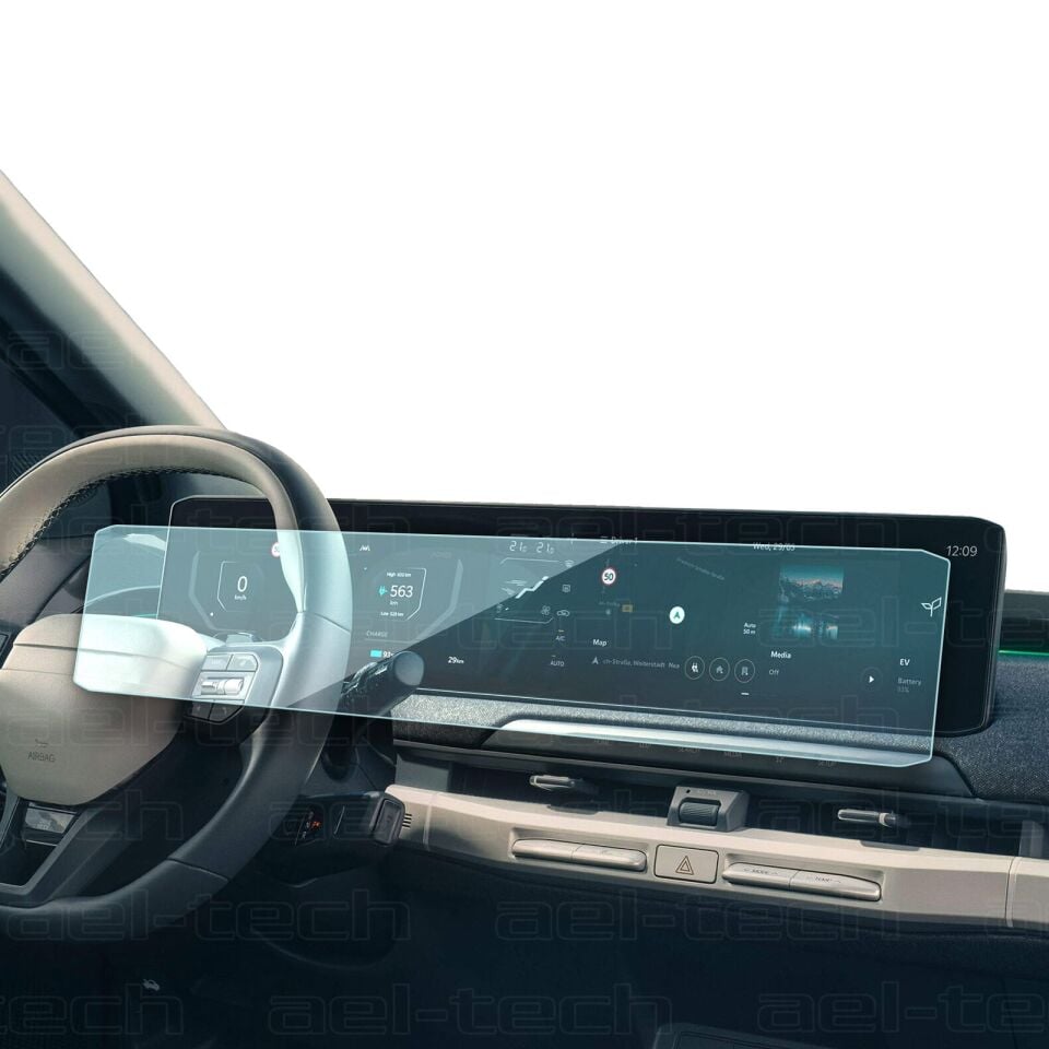 Kia EV3 2024-2025 Uyumlu Dijital Gösterge ve Navigasyon 12.3 İnç 9H Nano Ekran Koruyucu