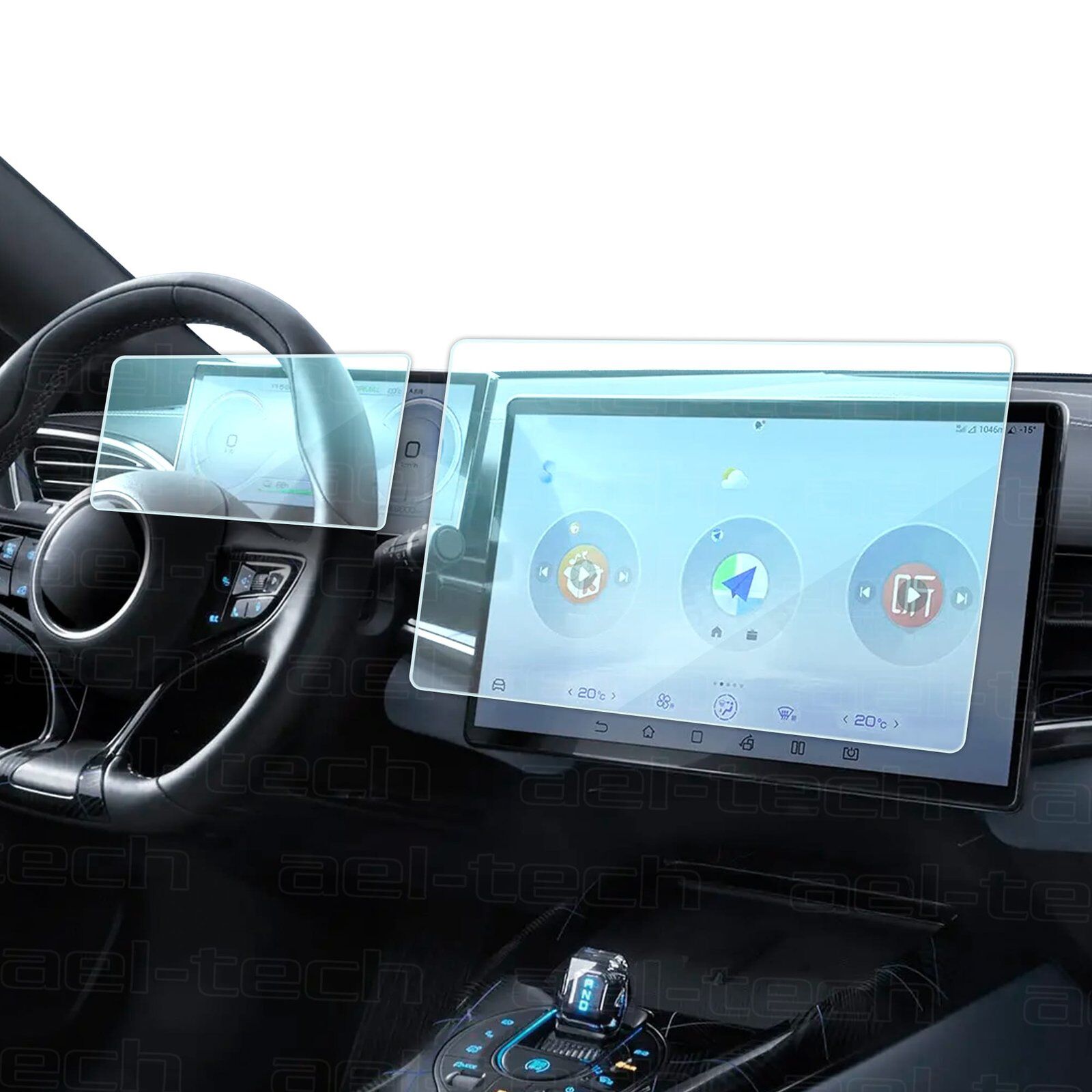 BYD Seal AWD 2025 Uyumlu 15.6'' Navigasyon ve Dijital Gösterge 9H Nano Ekran Koruyucu 2'li Set