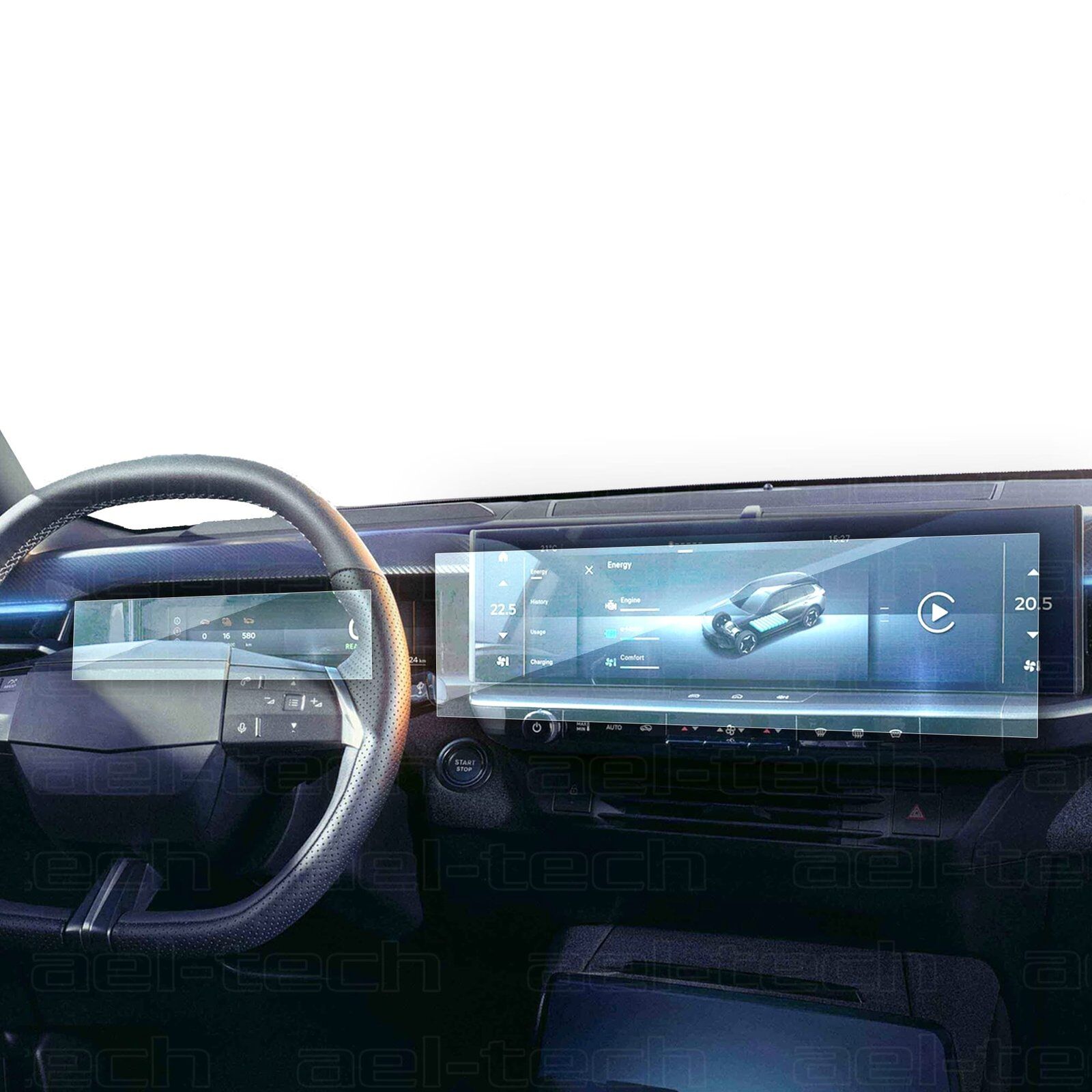 Opel Grandland 16 inç Navigasyon ve Dijital Gösterge uyumlu Nano Ekran Koruyucu 2li Set 2025