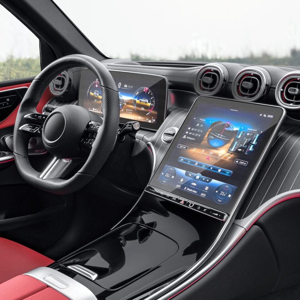 Mercedes GLC 2023-2025 Uyumlu Dijital Gösterge ve 11.9 inç Navigasyon 9H Nano Ekran Koruyucu 2'li Set