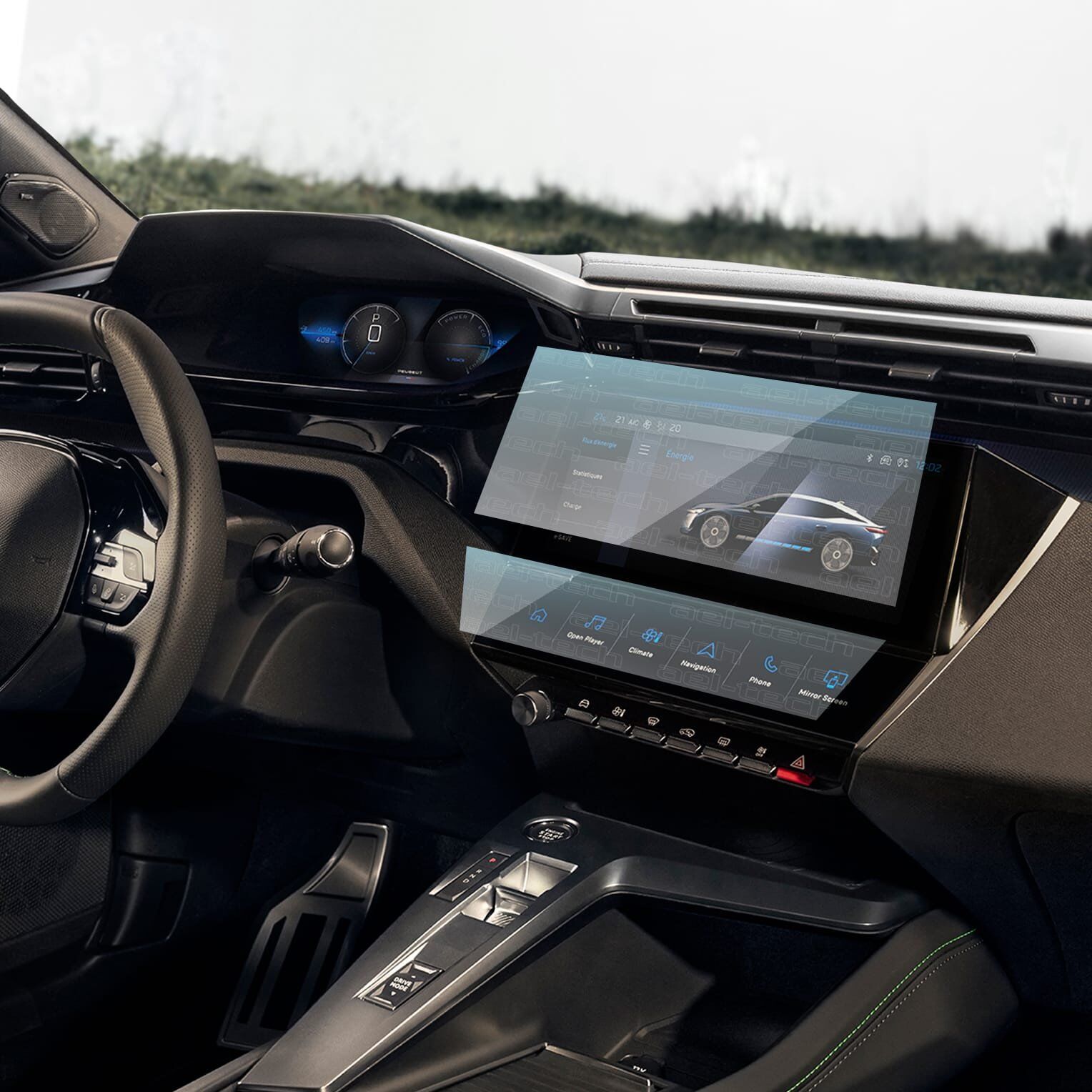 Peugeot 408 GT 10 inç Navigasyon ve Klima Kontrol uyumlu Nano Ekran Koruyucu 2li Set 2023 2025