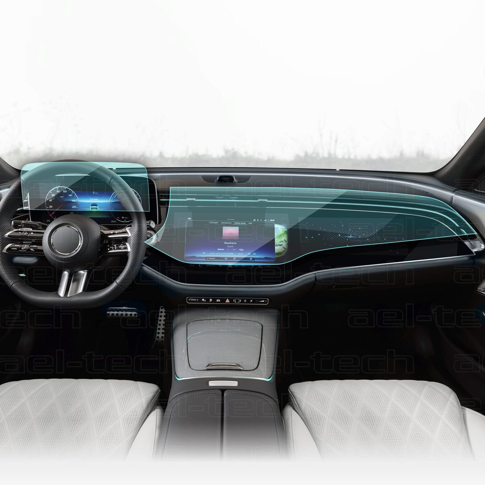 Mercedes E Serisi W214 Dijital Gösterge ve Navigasyon Uyumlu Nano Ekran Koruyucu 2li Set 2024 2025