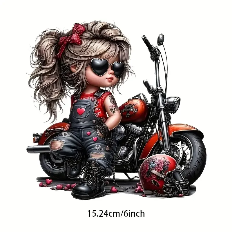 Motorcu Kız-3 Vinil Sticker