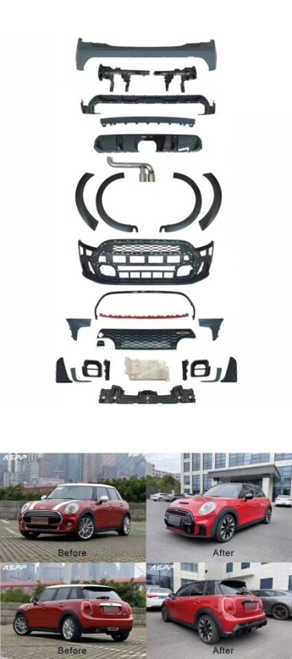 COOPER F55 İÇİN (4 KAPI) JCW BODY KIT - MAKYAJLI GÖRÜNÜM FULL SET