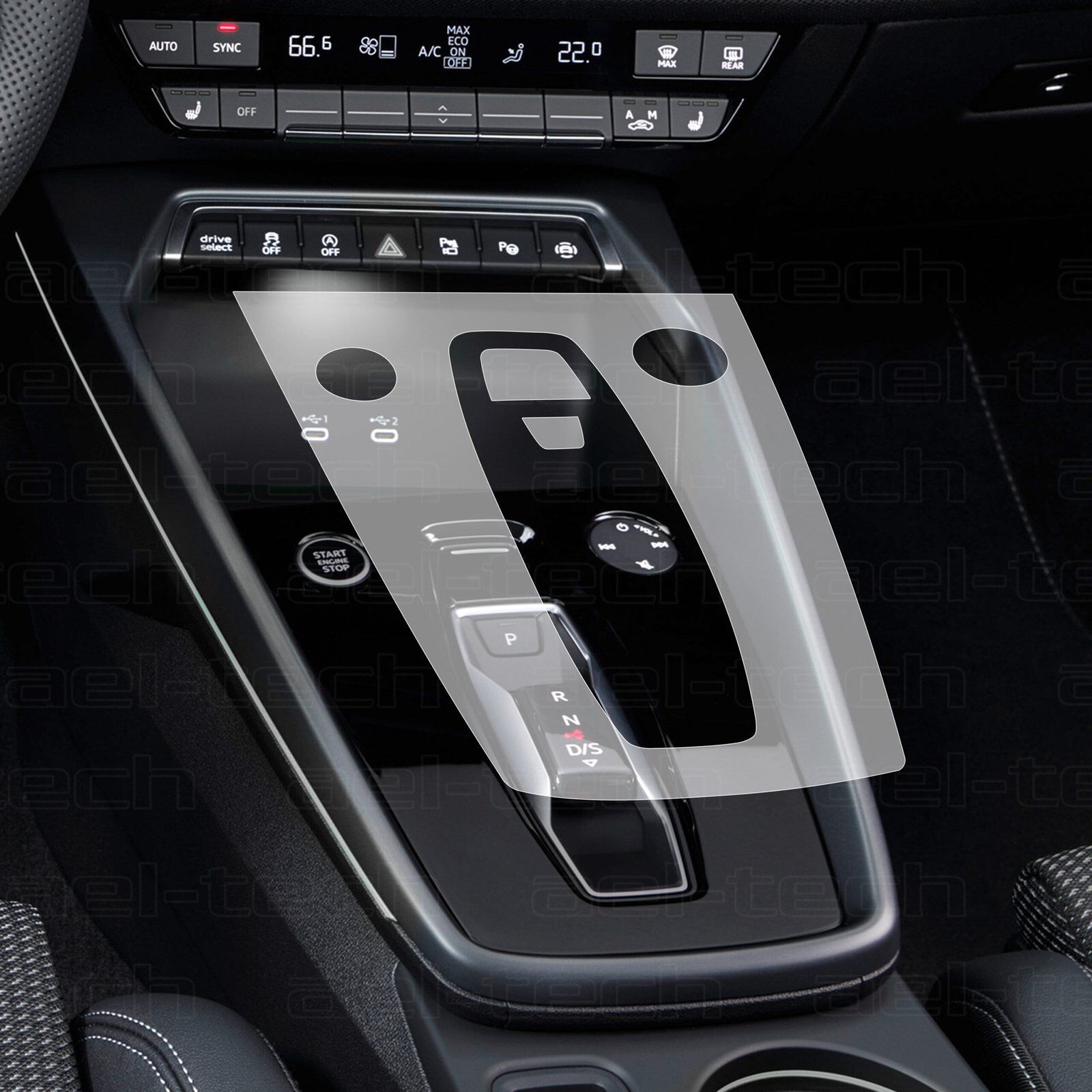 Audi A3 Makyajlı Kasa 2025 Uyumlu Vites Orta Konsol PPF Koruyucu Kaplama