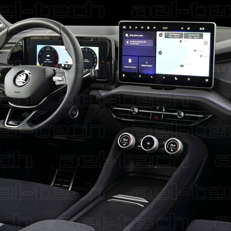 Skoda Kodiaq Uyumlu 13 inç Navigasyon Dijital gösterge ve Klima iç Ekran 9H Nano Ekran Koruyucu 3lü set