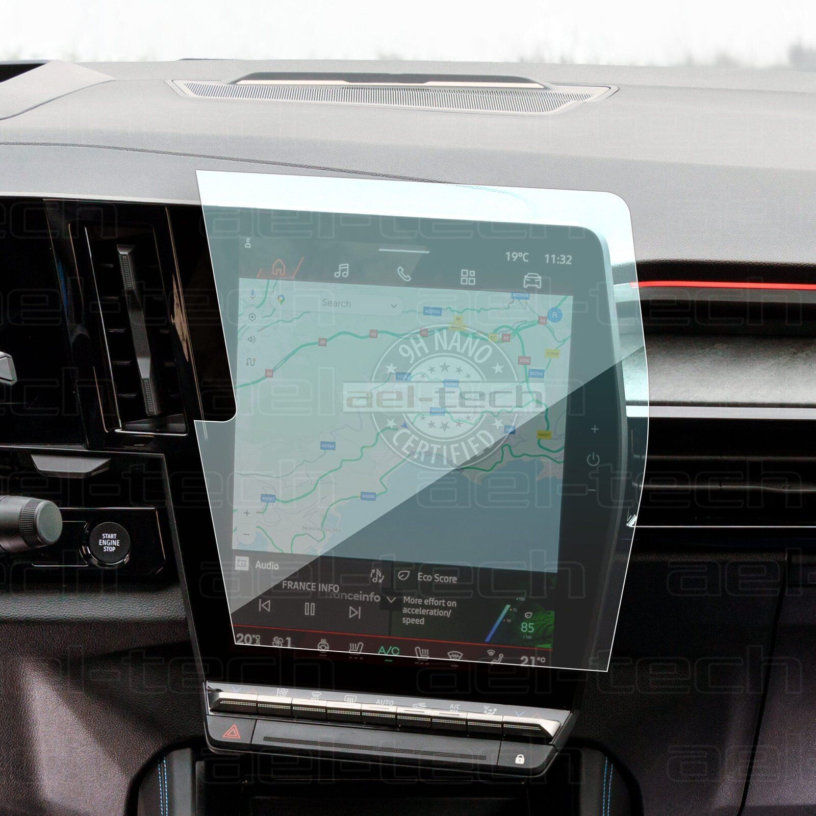 Renault Rafale Uyumlu12 Inç Navigasyon 9H Nano Ekran Koruyucu