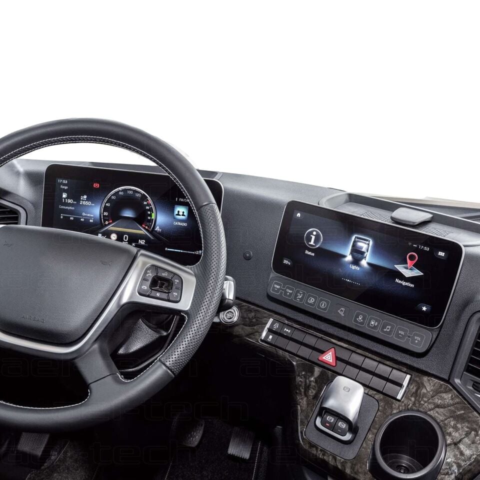 Mercedes Actros Uyumlu Dijital Gösterge ve Navigasyon 9H Nano Ekran Koruyucu 2'li Set