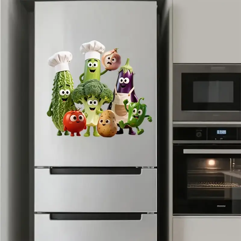 Canlı Karikatür Sebze Duvar Çıkartmaları