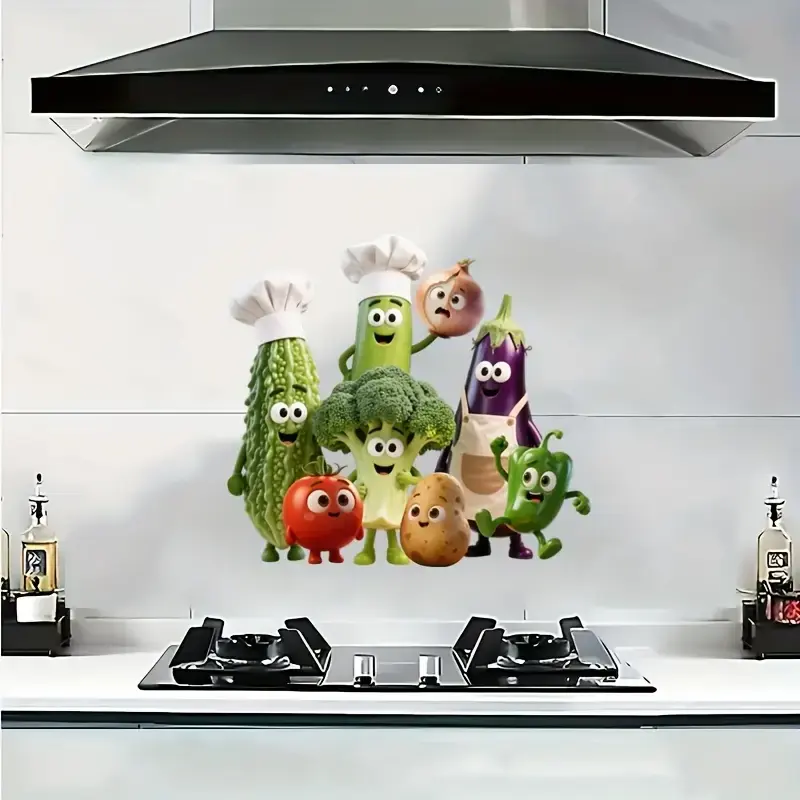 Canlı Karikatür Sebze Duvar Çıkartmaları