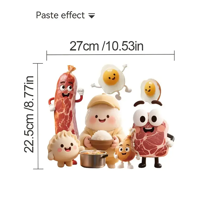 Komik Yemek Yüzü Duvar Stickerı