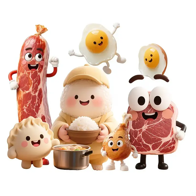 Komik Yemek Yüzü Duvar Stickerı